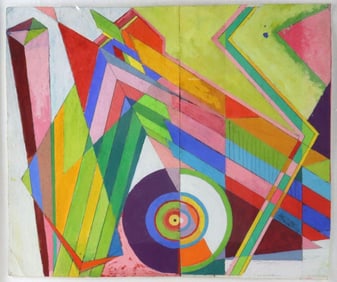 Rolph Scarlett Abstract Composition Oil Painting on Paper