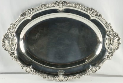 Important Paul Storr English Sterling Silver Serving Tray