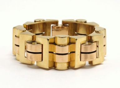 Retro French 1940's 18Kt Tank Bracelet
