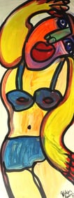 Peter Robert Keil "Housewife" Acrylic Painting on Panel