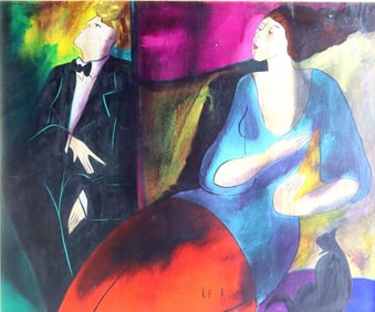 Linda Le Kinff "Objectif" Acrylic Painting on Board