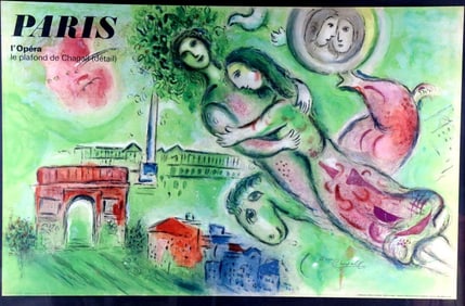 Marc Chagall "Paris l' Opera" Signed Color Lithograph