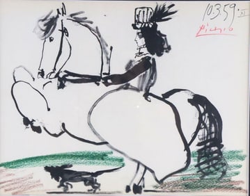 Pablo Picasso "Jacqueline Riding a Horse XI" Lithograph