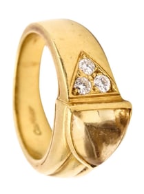 Vintage Cartier Citiring & Diamond Ladies Ring
