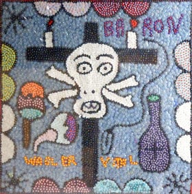 Haitian Baron Samedi Sequin Vodou (Voodoo) Flag