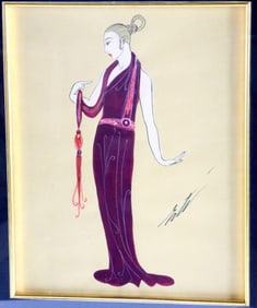 Erte (Russian/French, 1892-1990) Gouche Painting on Paper