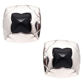 Bvlgari 18Kt & Black Onyx Pyramid Earrings