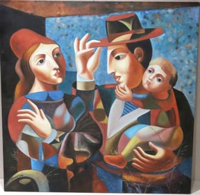 Gunnar & Danuta Erman Large Oil Painting on Canvas