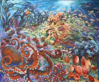 Robin Raznick (American, 20th C.) Oil Painting on Canvas