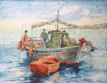Signed Large Oil Painting on Canvas