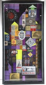 Signed Textile Mosaic Clothing Tag Collage