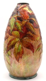 Camille Faure for Limoges Polychrome Enameled Vase