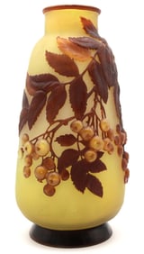 After Emile Galle Cameo-Souffle Glass Vase