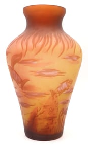 After Emile Galle Cameo Art Glass Vase