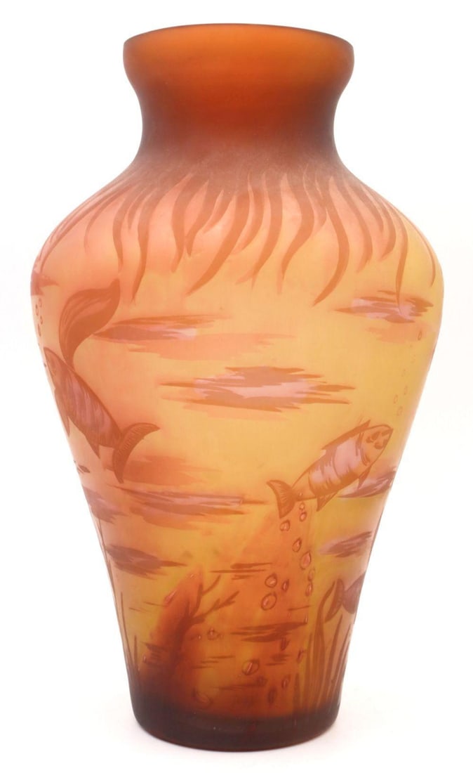 After Emile Galle Cameo Art Glass Vase (1 of 5)