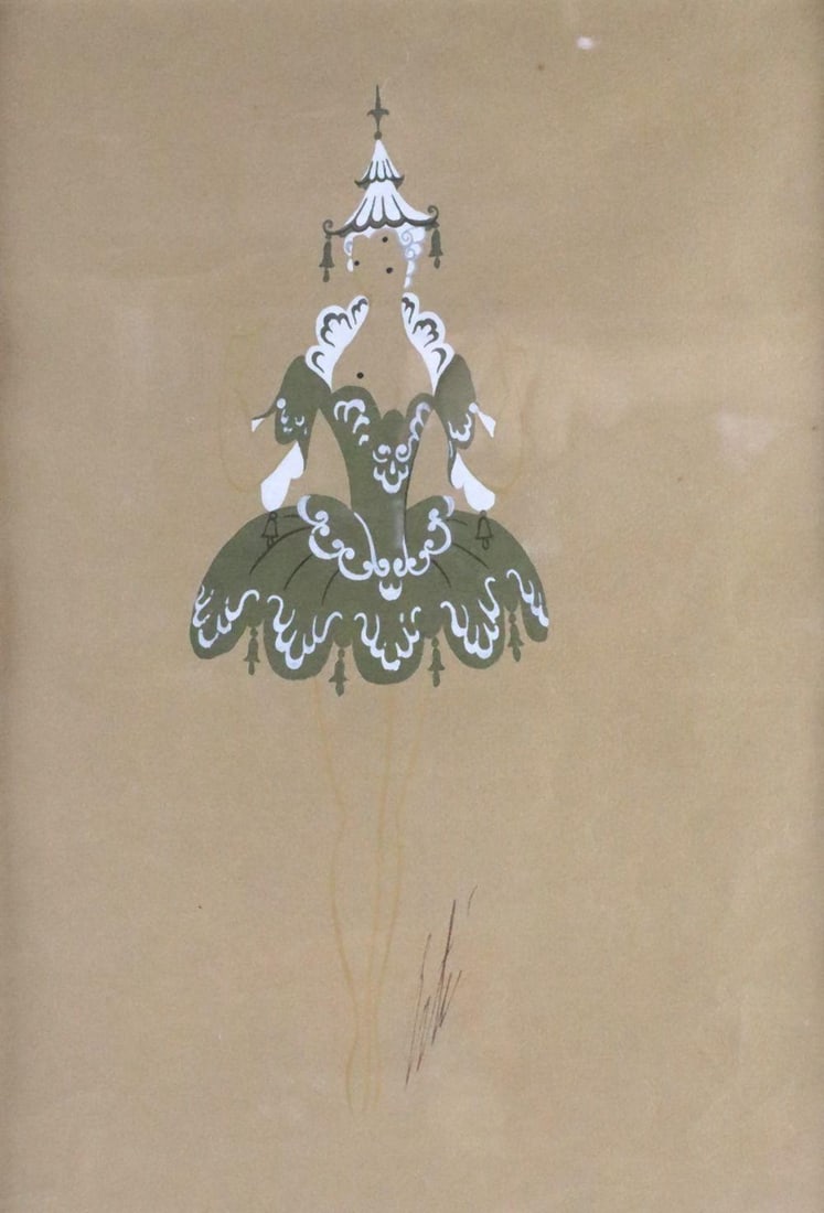 Erte "Ma Merie L' Vye" Orignal Gouche Drawing on Paper (1 of 5)