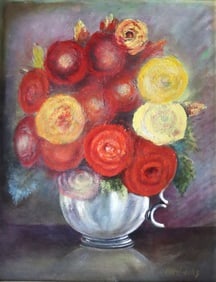 Emmanuel Mane`-Katz Still Life Oil Painting on Canvas