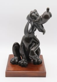 Vintage Disney "The Hub" Pluto Bronze Sculpture