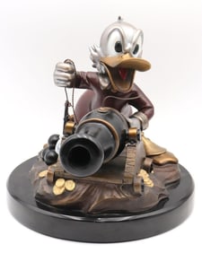Bruce Lau Scrooge McDuck "Who's Out There?" Bronze Sculpture