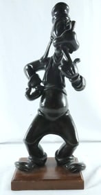 Vintage Disney "The Hub" Goofy Bronze Sculpture