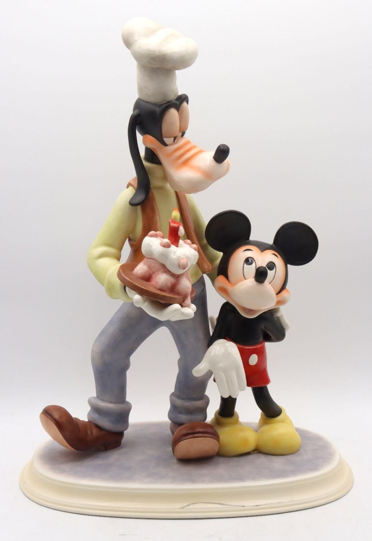 Disney Goebel "Mickey & Goofy" Porcelain Sculpture: Disney Goebel “Mickey & Goofy” Porcelain Sculpture Maker: Goebel, Germany Date: Late 20th Century Edition: Number 1 of 200 Dimen