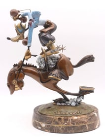 Bill Toma "Goofy Gaucho" Cast Bronze Disney Sculpture