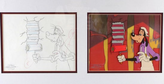 Walt Disney"Counterfeit Goof" Animation Cel & Sketch
