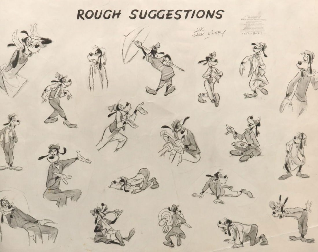 Jack Kinney "Rough Suggestions" Model Sheet (1 of 7)