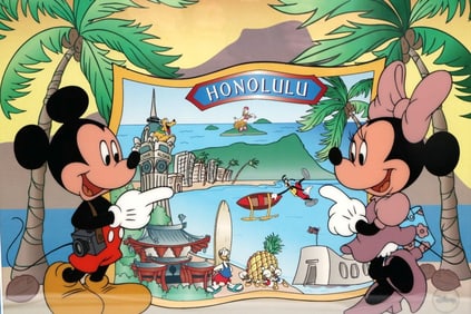Walt Disney "Mickey & Minnie in Honolulu" Ltd. Edition Sericel
