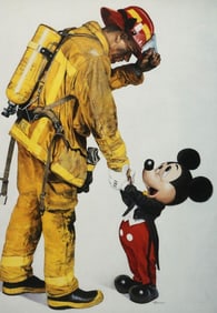 Charles Boyer "Mickey & the Fireman" Lithograph