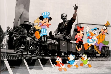 Walt Disney "Walt's Train" Ltd. Edition Mixed Media Sericel