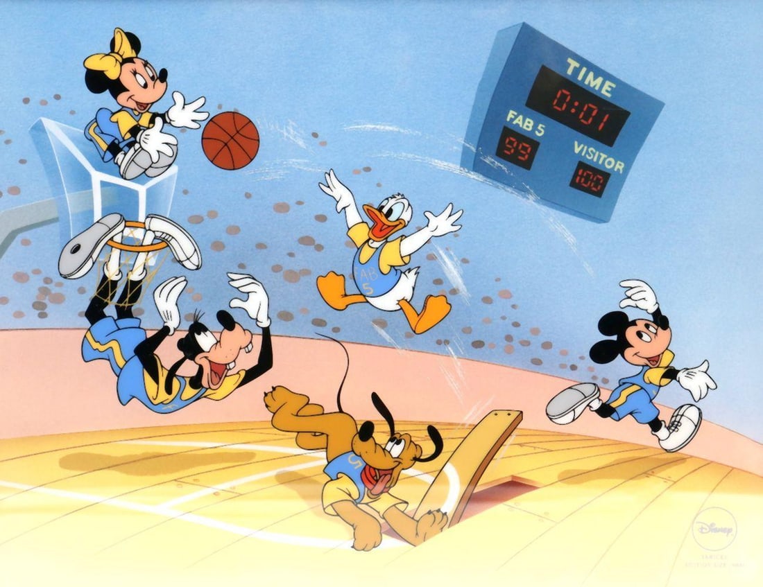 Walt Disney "Slam Dunk with the Fab Five" Ltd. Edition Sericel (1 of 6)