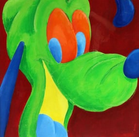 Michael Cole "Friday Pluto" Acrylic & Pastel Painting on Canvas