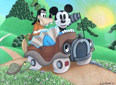 Alex Maher "Goofy & Mickey" Offset Lithograph