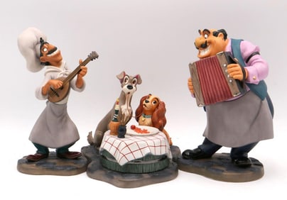 Walt Disney 3 Pc. "Bella Notte" Lady & the Tramp Ceramic Figurines