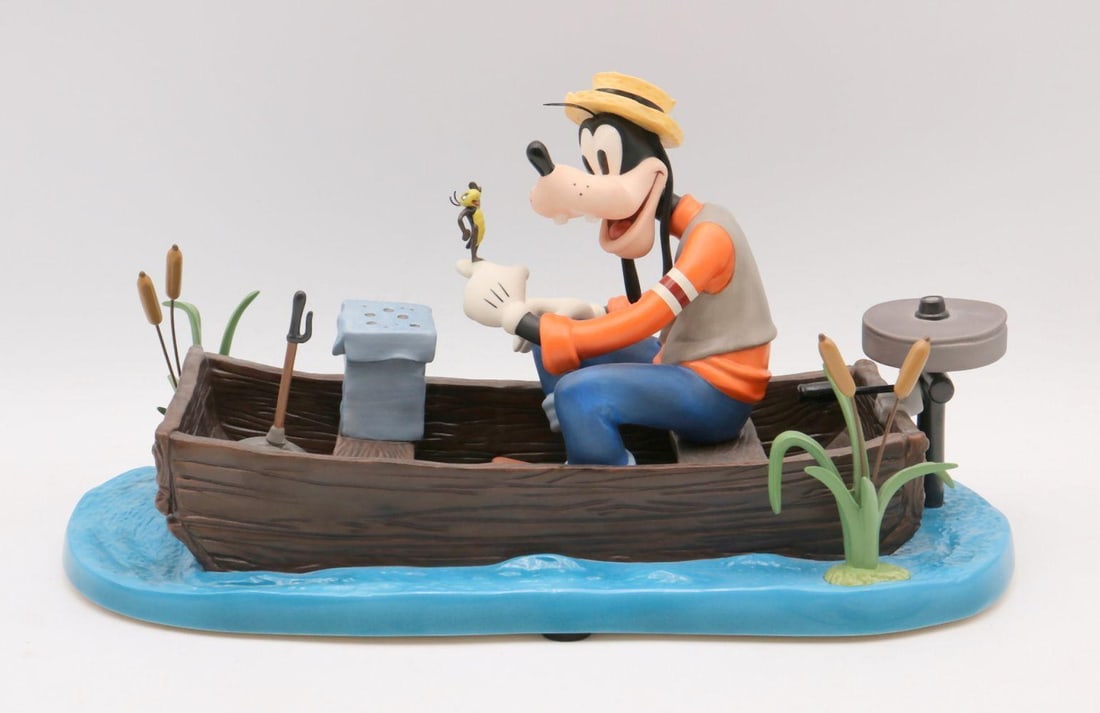 Walt Disney "Fishing Follies" Goofy & Wilbur Ceramic Figurine (1 of 4)