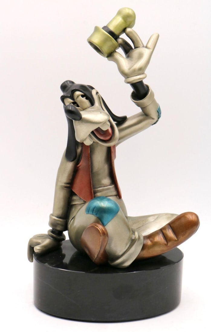Hudson Creek "Just Goofy" Ltd. Edition Bronze Sculpture: Hudson Creek, Just Goofy, Limited Edition Bronze Sculpture With Original Box Approx. 12 x 15 x 10 ½ in. (overall); figurine 11 x 7 x 4 ¼ in. A finely cast limited edition bronze sculpture by