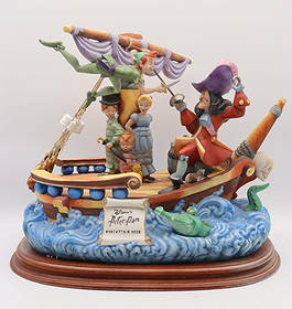 Disney Laurenz "Peter Pan" Capodimonte Porcelain Pictorial Scene: Disney Laurenz “Peter Pan” Capodimonte Porcelain Pictorial Scene Manufacturer: Laurenz (Italy) Material: Hand-painted Capodimonte porcelain Includes:
