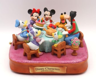 Disney Japan Porcelain Pictorial Dinner Scene Music Box
