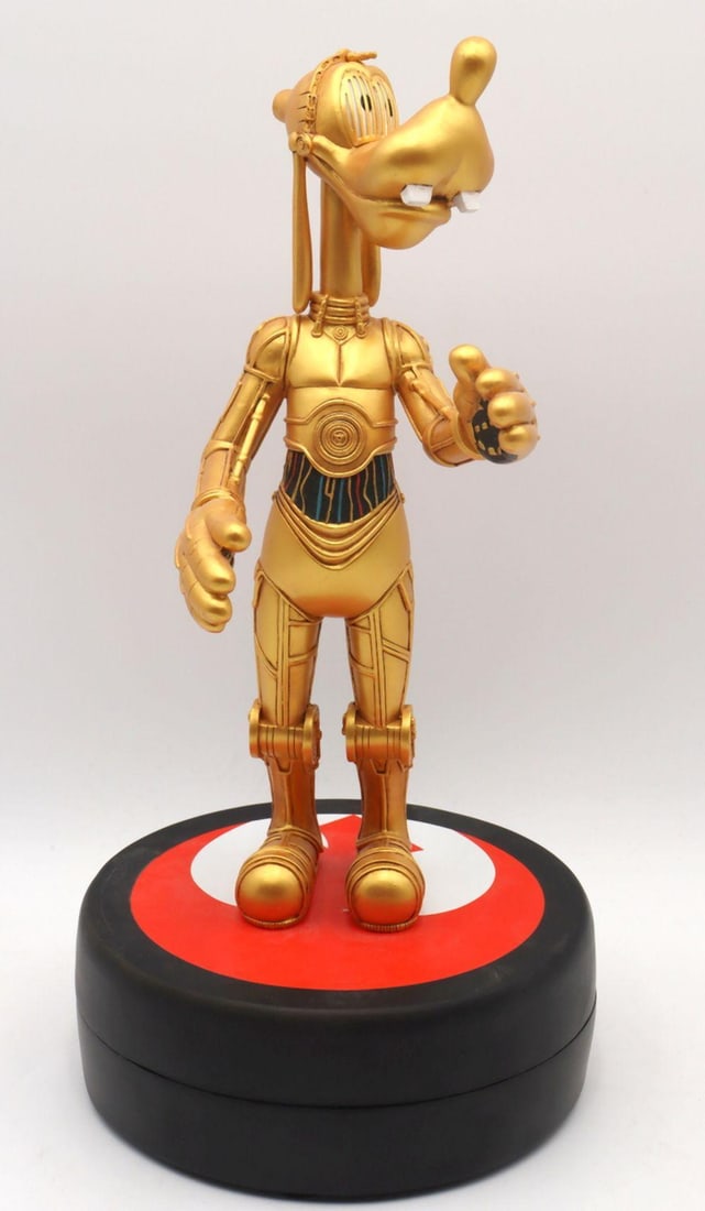Costa Alavezos for Disney Star Wars "Goofy C-3PO" Resin Sculpture: Costa Alavezos for Disney Star Wars “Goofy C-3PO” Resin Sculpture Imaginative Disney Star Wars crossover sculpture designed by Costa Alavezos, featuring Goofy as C-3PO