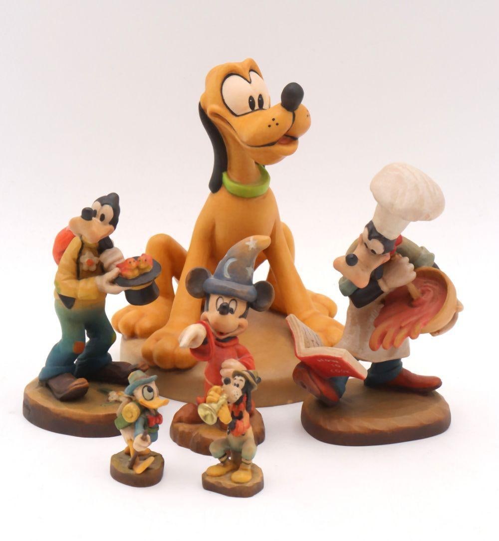 Lot of 5 Anri Wood Carved "Disney Favorites" Characters (1 of 4)