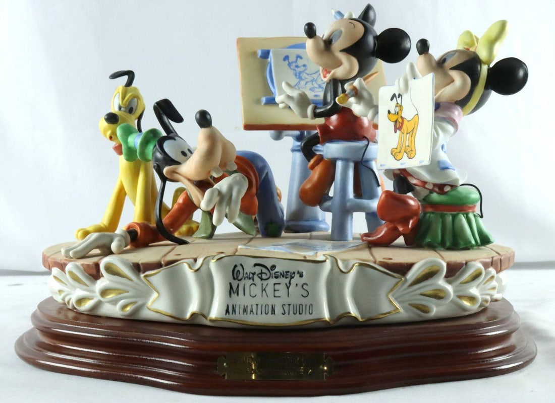 Capodimonte for Disney "Mickey's Animation Studio" Porcelain Group: Capodimonte for Disney Laurenz “Mickey’s Animation Studio” Porcelain Group Description: A finely detailed Capodimonte porcelain group titled “Mickey’s Animation Stu