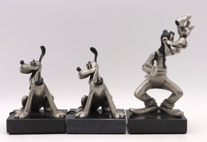 Lot of 3 Chilmark Pluto & Goofy Pewter Figurines
