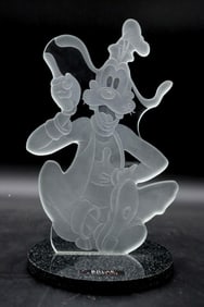 Rare Bolae "Goofy" Etched Glass Sculpture