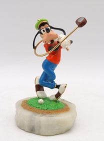 Ron Lee "Goofy Playing Golf" Ceramic Mixed Media Sculpture