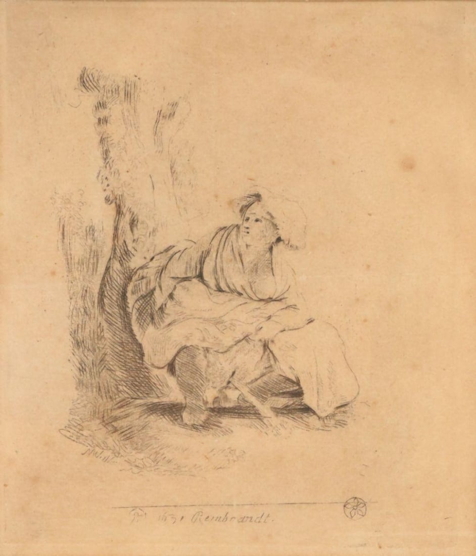 Rembrandt van Rijn "A Woman Making Water" Etching on Paper (1 of 5)