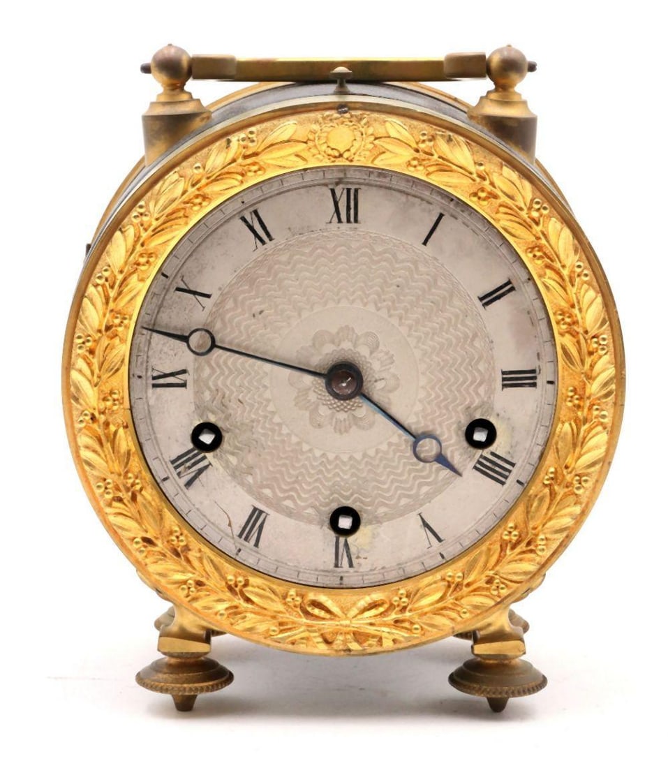 Antique French Gilt Bronze & Leather Carriage Clock (1 of 5)