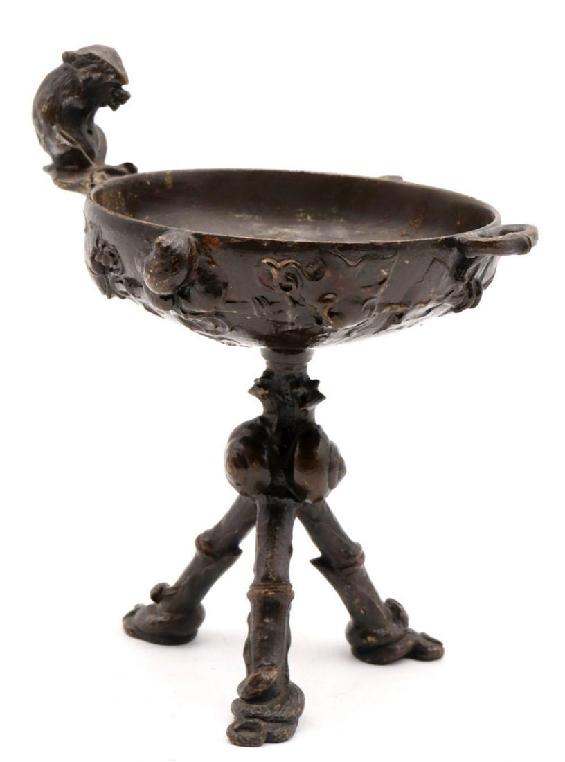 Early 20th C. Figural Bronze Tazza (1 of 3)