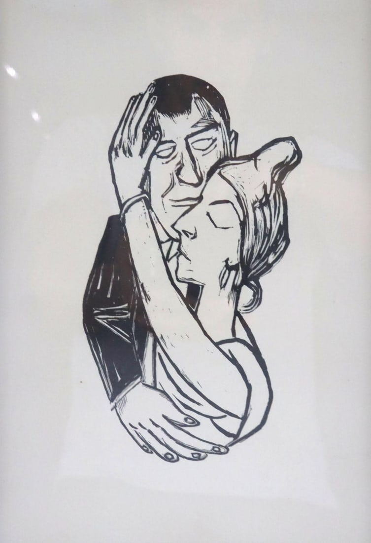 Max Beckman "Tanzende" Woodcut Lithograph (1 of 3)