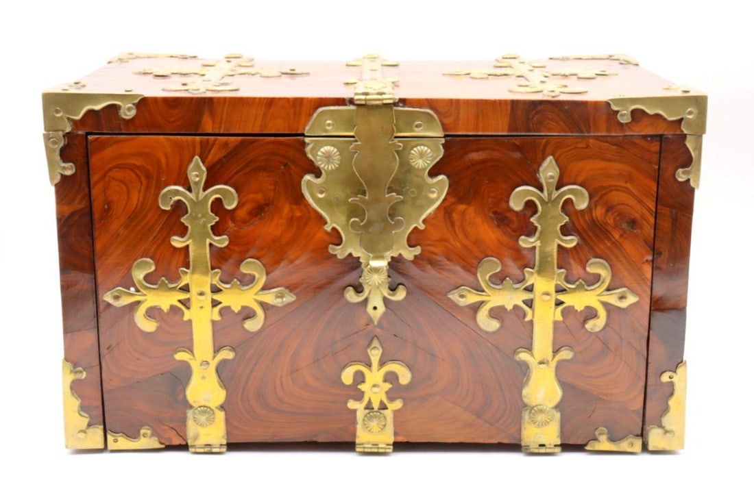 Late 18th C. French William & Mary Kingwood Strongbox (1 of 7)